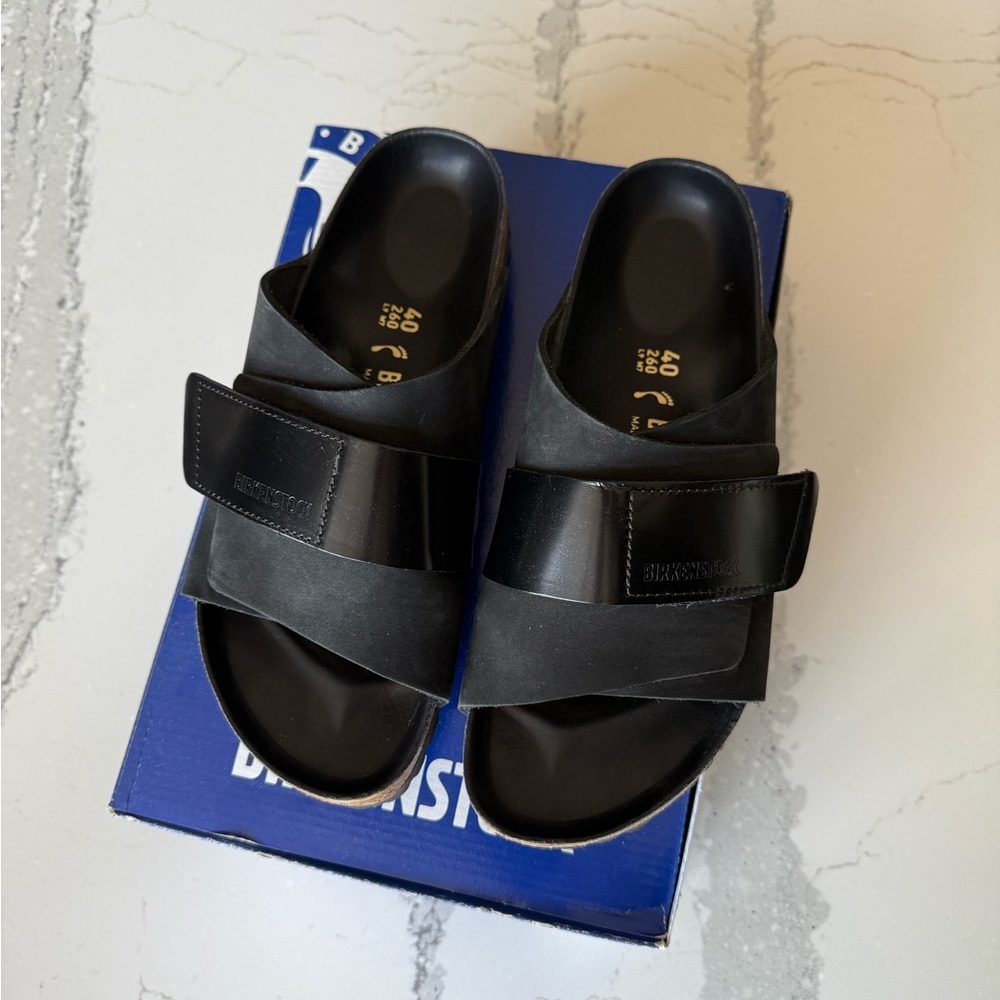 Black Birkenstock Slide Sandals- Kyoto